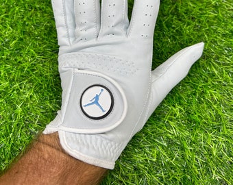 Gants de golf Air Jordan blancs avec marqueur de balle magnétique