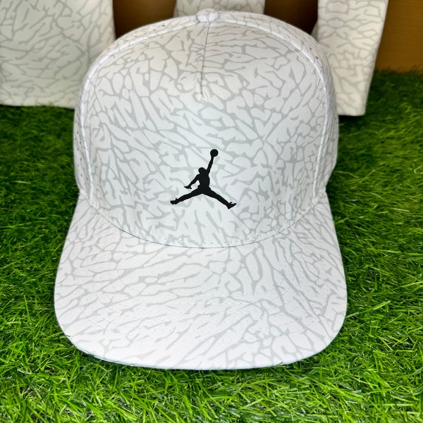 Air Jordan Hat White/Grey elephant print Golf