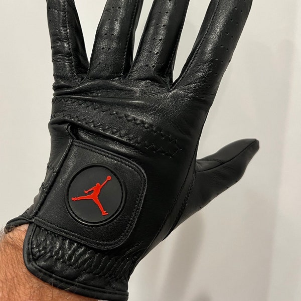 Guanto da golf Air Jordan da uomo nero e rosso