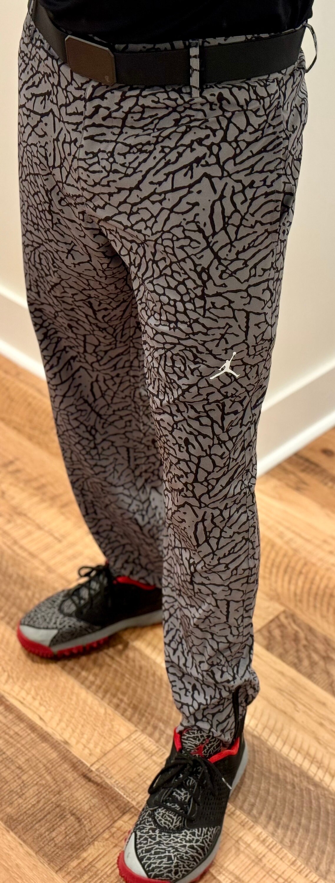 Golflove23 Air Jordan Golf Joggers Elephant Print Grey