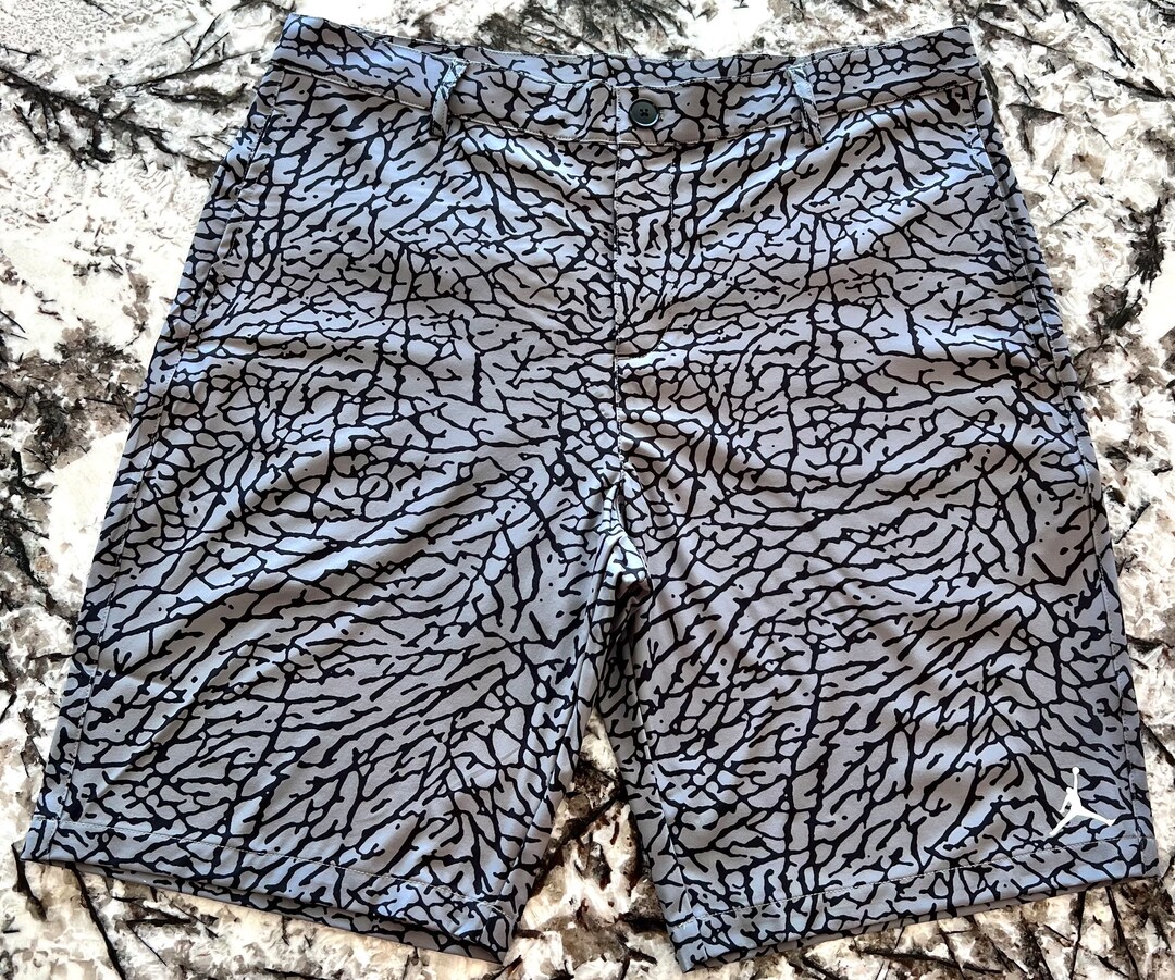 Air Jordan Grey Elephant Print Golf Shorts Flight Golf 10 Inseam Etsy UK