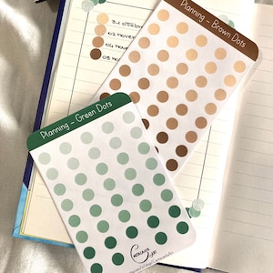 Stickers Planning Dots "Brown" e "Green" – Adesivi Bullet Journal. Adesivi Planner. Adesivi Agende. Adesivi Scrapbook.