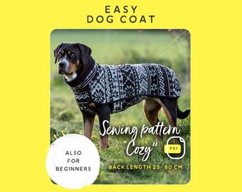 Sewing Pattern for a Simple Dog Sweater or Dog Coat - DIY Dog Clothing for Small and Large Dogs