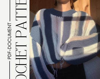 Ocean (not knit) Sweater / Crochet Pattern / PDF download / Handmade / Step-by-Step / Made to Measure