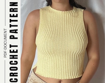 Linea Top / Crochet Pattern / PDF download / Handmade / Step-by-Step / Made to Measure