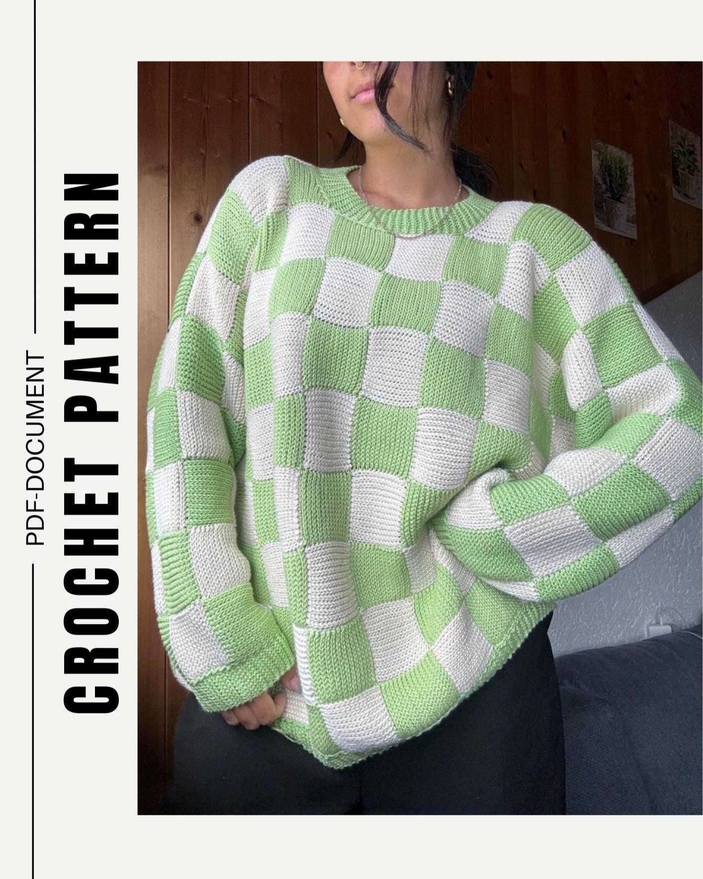 Checker Knit Sweater - Etsy
