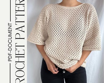 Breeze T-Shirt / Crochet Pattern / PDF download / Handmade / Step-by-Step / Made to Measure