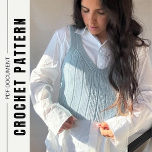 Top Avenue (no tejido) / Patrón de crochet / Descarga en PDF / Hecho a mano / Hecho a medida