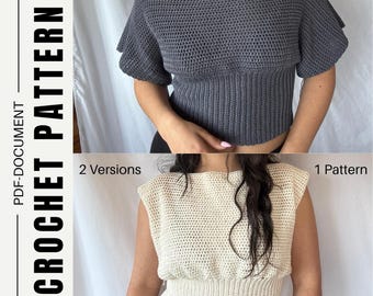 Vela Top / Crochet Pattern / Made to Measure / Video Tutorial / Intermediate Beginner / PDF download
