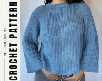 Avenue (not knit) Sweater / Crochet Pattern / PDF download / Handmade / Step-by-Step / Made to Measure