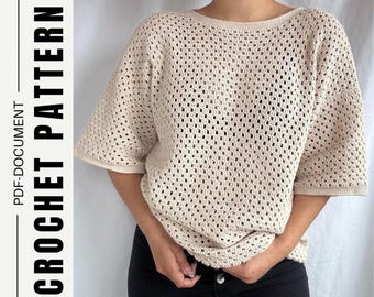 Breeze T-Shirt / Crochet Pattern / PDF download / Handmade / Step-by-Step / Made to Measure