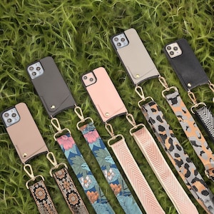 Étui mince en cuir écologique pour iPhone 5 couleurs avec bandoulière