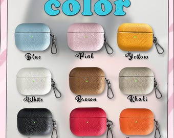 Custodia personalizzata in vera pelle per AirPods 1, 2, 3, 4 e Pro 1, 2, 3, custodia in vera pelle premium con monogramma, custodia per AirPods con incisione personalizzata