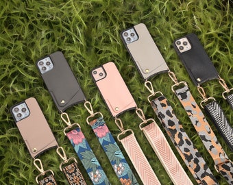 Custodia a tracolla personalizzata per iPhone 13 Pro Max, custodia 13 Pro, custodia in pelle personalizzata per iPhone 15, 14, 13, 12 con cinturino, custodia in pelle con portafoglio personalizzata