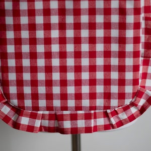 Gingham Totebag/Cotton Totebag/Bolso de mano con volantes hecho a mano/ Bolso de mano con volantes/Tote con volantes sostenible imagen 8