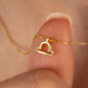 Weegschaal sterrenbeeld ketting 14k massief goud, horoscoopketting, perfect cadeau voor Moederdag - vriendin - vrouw