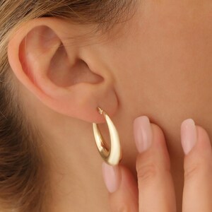 Gold crescent hoop earrings cheap