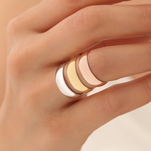 14K Solid Gold Band Ring: Minimalist Handmade Wedding Jewelry