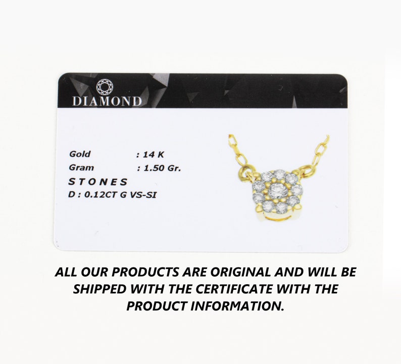 Round Emerald 14K Solid Gold Necklace Surrounded by Real Diamonds, May