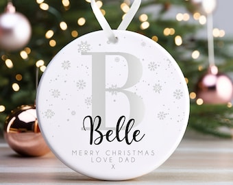 Gepersonaliseerde kerstornament | Aangepaste kerstbal, gepersonaliseerde kerstdecoratie | Naam en bericht | Snuisterijcadeau, sneeuwvlok