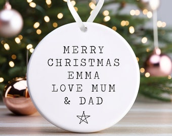 Personalised Christmas Ornament | Custom Christmas Bauble, Personalised Christmas Decoration | Name and Message | Bauble Gift, Star