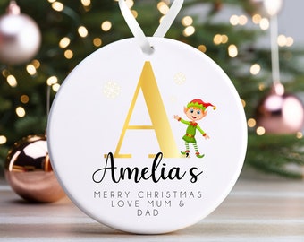 Personalised Christmas Ornament | Custom Christmas Bauble, Personalised Christmas Decoration | Name and Message | Bauble Gift, Elf