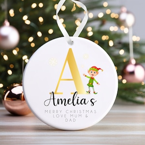 Personalised Christmas Ornament | Custom Christmas Bauble, Personalised Christmas Decoration | Name and Message | Bauble Gift, Elf
