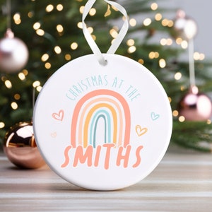 Personalised Family Christmas Ornament | Custom Christmas Bauble, Personalised Christmas Decoration, Family Christmas | Rainbow