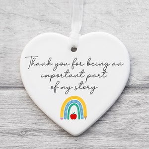 Thank You Teacher Gift, Personalised Teacher Ceramic - Personalised Teacher Gift, Teacher Present. End Of Term Gift, Part Of My Story