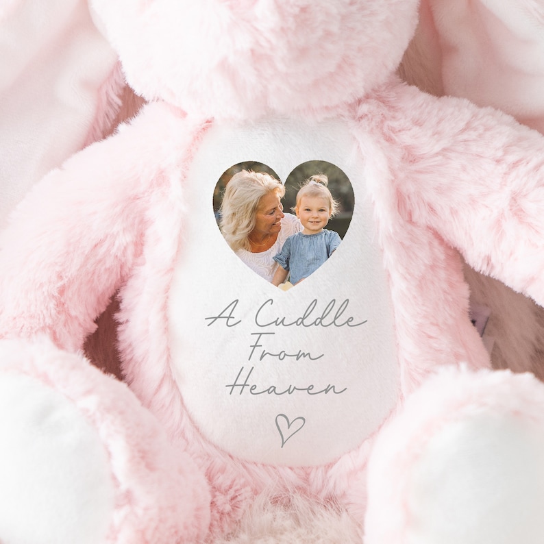 Osito de peluche rosa personalizado conmemorativo / Regalo en memoria de un ser querido, Regalo de condolencia / Regalo de duelo / Regalo para recordar a un ser querido fallecido, Osito de peluche conmemorativo imagen 2