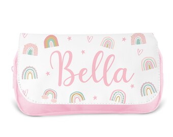 Personalised Children’s Pencil Case | Pencil Case for Girls, Pencil Case for Boys - Back to School | Custom Kids Pencil Case - Rainbows