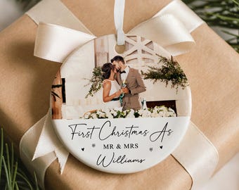 Personalised 1st Christmas as Mr and Mrs Bauble | First Christmas as Mr and Mrs Bauble, 1st Christmas Married Decoration, Newlywed Bauble