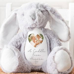 Personalised Memory Teddy | In Memory Gift, Memorial Keepsake Present | Memorial Photo Gift, Bereavement Gift | Memory Teddy Bear, Sympathy