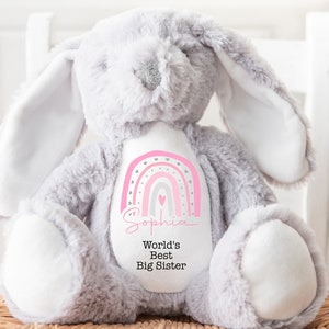 Personalisierte große Schwester Teddy, neue große Schwester Geschenk | Große Schwester Geschenk, Schwester Teddybär | Sibling Geschenk, Geschenk für die neue Schwester