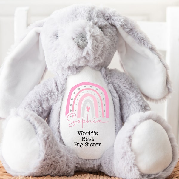 Teddy Big Sister personnalisé, nouveau cadeau Big Sister | Nouveau cadeau de grande sœur, sœur ours en peluche | Cadeau de nouveau frère ou sœur, cadeau pour une nouvelle sœur