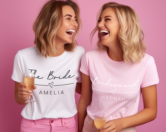 Personalised Hen Do T Shirts | Any Colour | Bachelorette Party Shirts, Custom Bridal Party T Shirts, Hen Party T Shirts, Team Bride T-Shirts