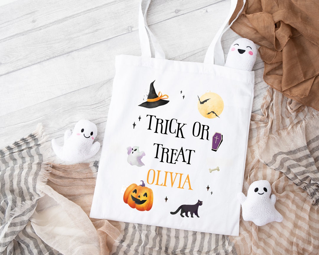 Personalised Halloween Trick or Treat Bag | Illustrations Treat ...
