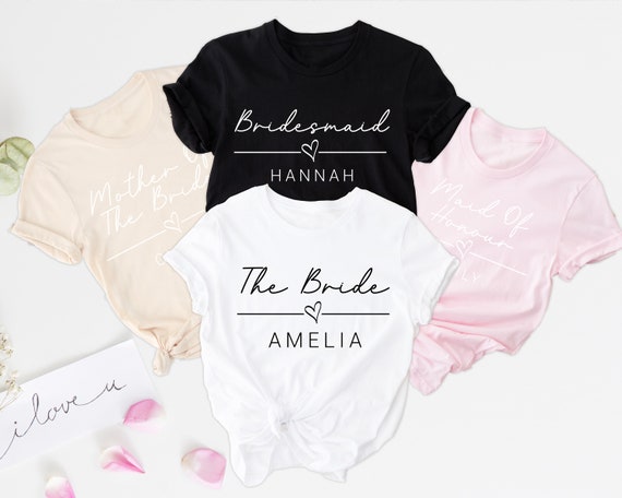 Personalised Hen Do T Shirts | Any Colour | Bachelorette Party Shirts, Custom Bridal Party T Shirts, Hen Party T Shirts, Team Bride T-Shirts