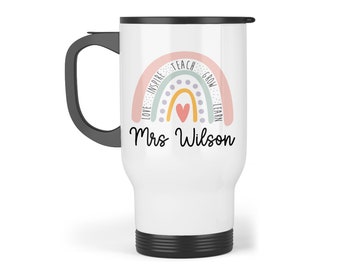 Thank You Teacher Gift - Teacher Travel Mug | Personalised Teacher Gift, Thank You Teacher Present. End Of Term Gift, Teacher Assistant Gift