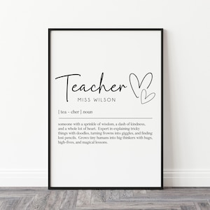 Personalised Teacher Print | Personalised Thank You Teacher Gift | Gifts for Teacher | End of Year Gift, Teacher Present, Teacher Gifts
