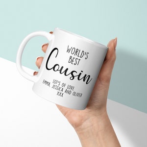 Personalised Mug - Custom Cousin Gift - Worlds Best Cousin -  Custom Mug & Coaster