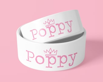 Personalised Dog Bowl - Crown - Add A Name