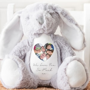Spersonalizowany Miś ze Zdjęciem, Pamiątkowy Prezent ze Zdjęciem l | Miś ze Zdjęciem | Sentymentalny Prezent ze Zdjęciem, Urodzinowy Miś, Noworodek Teddy