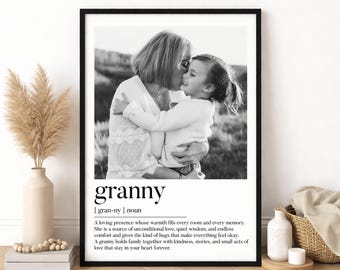 Personalised Granny Print | Mother's Day Gift for Grandparent | Granny Birthday Gifts, Grandma Photo Present