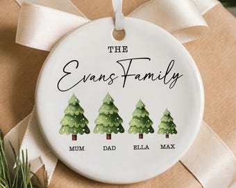 Boule de Noël familiale personnalisée | Céramique | Boule de Noël personnalisée, Décoration de Noël familiale personnalisée, Ornement familial