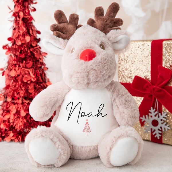 Personalised Christmas Teddy | Reindeer Teddy, Personalised Christmas Gift, Baby Christmas Kids, Children's Christmas Gift, Handwritten Tree