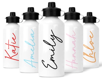 Personalised Water Bottle | Handwritten | Add A Name, Choose A Colour | School Bottle, Custom Children's Bottle, Boys & Girls Bottle