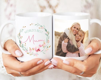 Mug personnalisé avec photo pour maman - Cadeau pour la Fête des Mères | Meilleure maman du monde, cadeau personnalisé pour la fête des mères. Mug personnalisé pour maman, cadeau d'anniversaire pour maman personnalisé