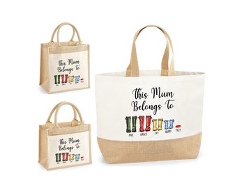 Personalised Mum Gift | This Mum Belongs to Boots | Gifts for Mum, Mum Birthday Gift, Mom Gifts | Mum Tote Bag, Mummy Bag, Mum Present