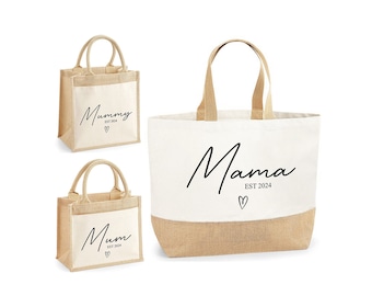 Personalised Mum Gift | Mum EST | Gifts for Mum, Mum Birthday Gift, Mom Gifts | Mum Tote Bag, Mummy Bag, Mum Present, Gifts for Mom